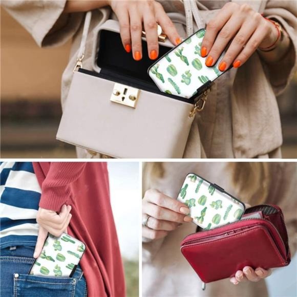 Mini Credit Card Holder, RFID Blocking Slim Hard Card Case ID Case Travel Wallet - Picture 6 of 7